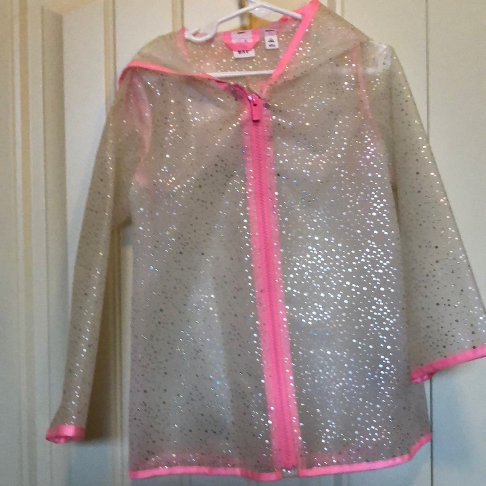 GAP clear hooded zip up raincoat